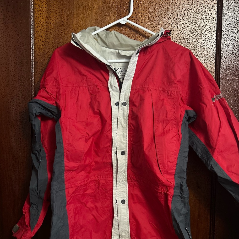 Columbia Red and Gray Jacket Omni Tech Shield size S women